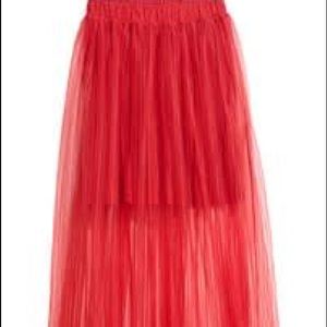 H & M Red Tulle Skirt